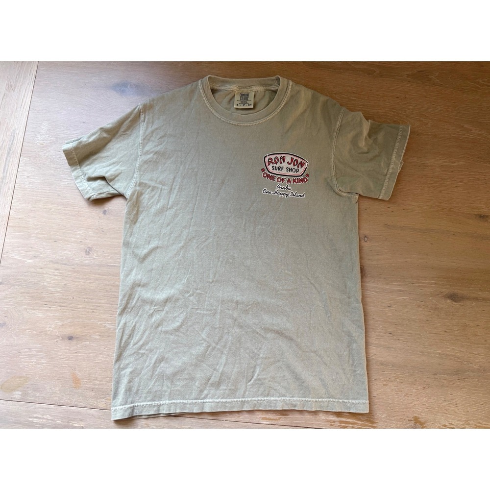 Ron Jon Surf Shop Aruba Comfort Colors Graphic T-Shirt Khaki Green Small S